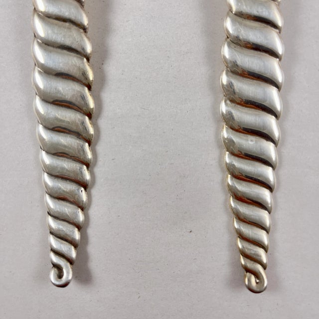 Frank M. Whiting & Company Sterling Silver Whiting Oval Twist Salad Servers, Issued 1880 For Sale - Image 4 of 12