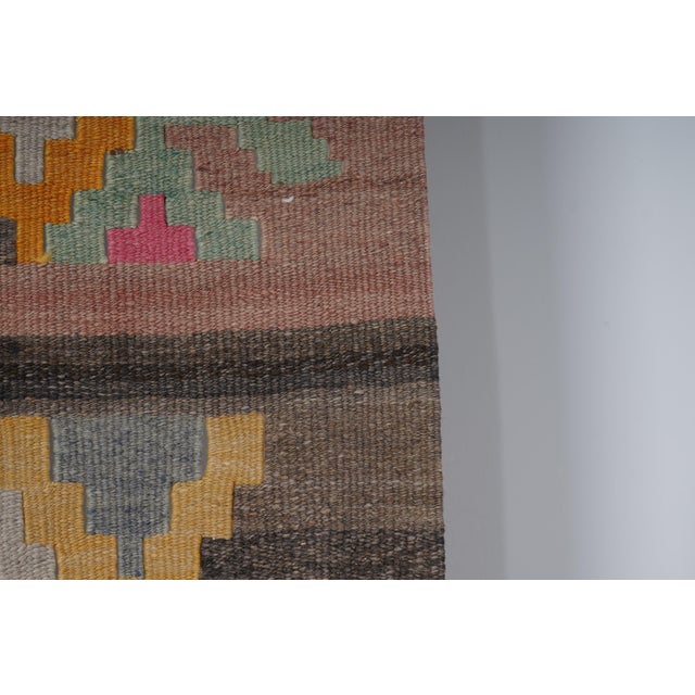 1960s Vintage Turkish Kilim Runner 2'4'' X 12'6'' For Sale - Image 6 of 9