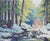 Impressionist Original Oil Landscape, a Winter Stream in the Woods For Sale - Image 3 of 5