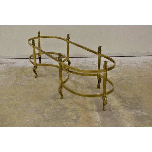 La Barge Neoclassical Brass and Glass Hooved Feet Coffee Table, Circa 1960s For Sale - Image 4 of 7