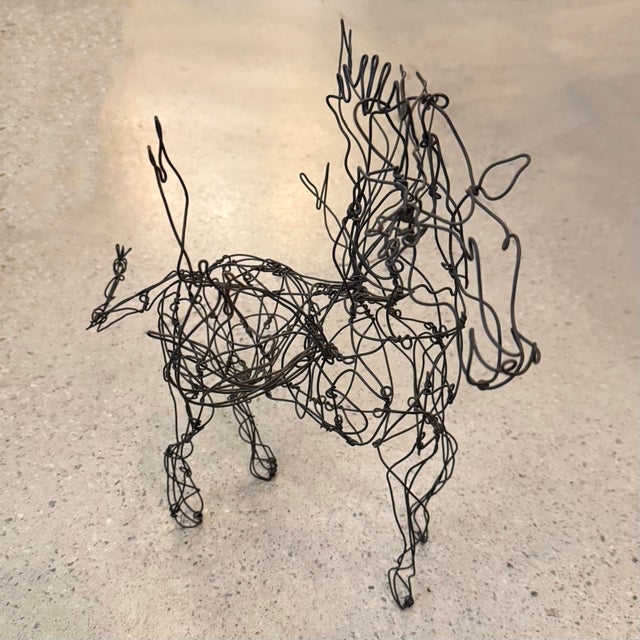 1980s Folk Art Continuous Wire Pegasus Sculpture by Thai Varick For Sale - Image 5 of 12