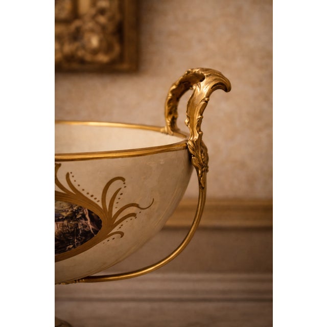 1970s French Style Cream Gilt Porcelain Garniture Set of 3 For Sale - Image 14 of 18