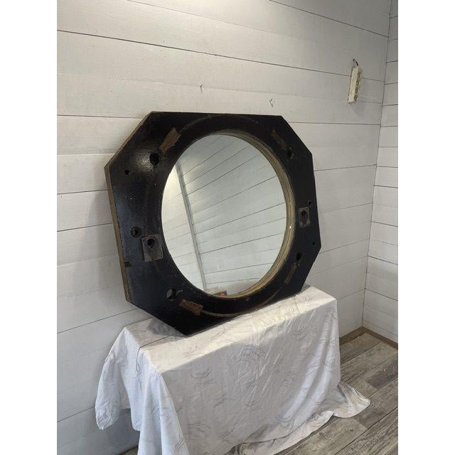Vintage Industrial Wooden Mirror in Negative Molds, 1950s For Sale - Image 10 of 10