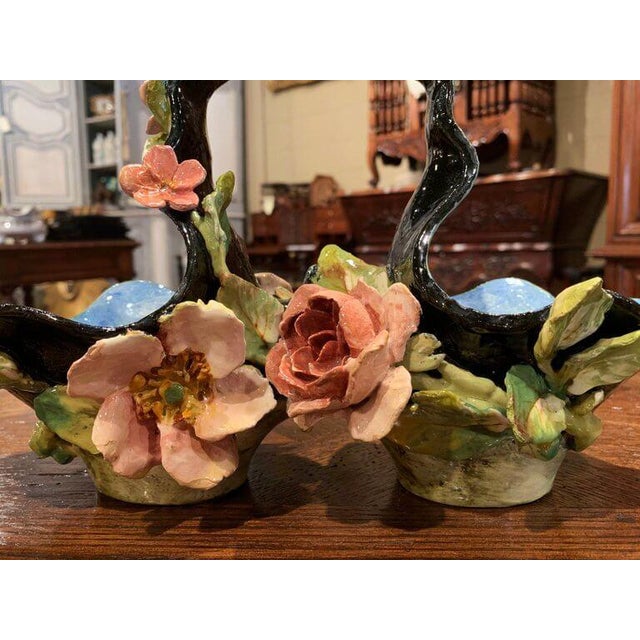 Place this sculptural, antique jardinière on a shelf or on a kitchen counter for a pop of color. Crafted in Montigny-sur-...