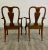 Wood Vintage Queen Anne Wood and Vinyl Dining Arm Chairs - Pair For Sale - Image 7 of 8