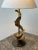 Wood Vintage Spiraling Gilt Metal Table Lamp With Oak Base Attributed to Yasha Heifetz, Circa 1950s For Sale - Image 7 of 14