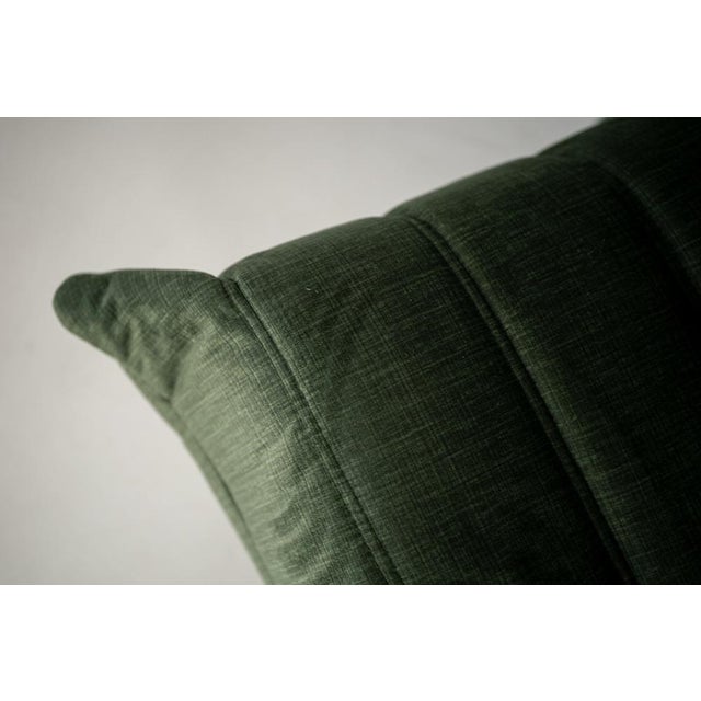 Set of Togo Lounge Chair and Ottoman in Moss Velvet by Michel Ducaroy for Ligne Roset, 1973 For Sale - Image 12 of 18