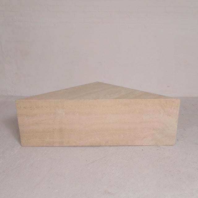 1970s Mid-Century Travertine Coffee Table with Triangular Top, 1970s For Sale - Image 5 of 18