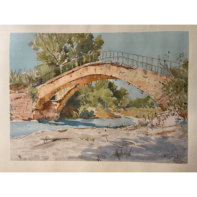 Paper Late 20th Century Robert Vigaud (20th/21st Century) Watercolor Lithographs - Set of 7 For Sale - Image 7 of 8