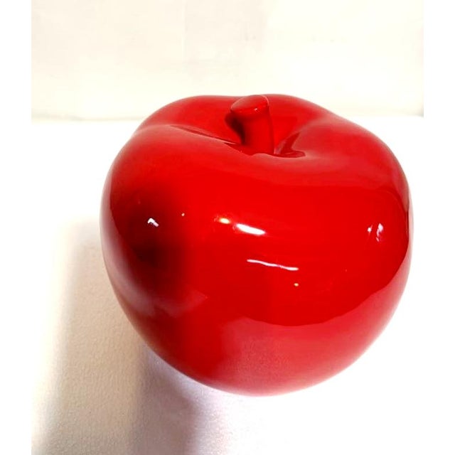 Vintage hand crafted ceramic red apple ideal for decorating you home. Made in Italy