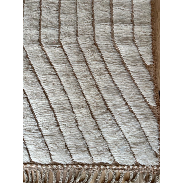 Cream Vintage Moroccan Rug by Berber Tribes of Morocco, cream color, off white, tan For Sale - Image 8 of 11