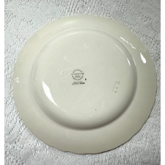 Wedgwood Wedgwood Shell Edge Salad Plate – Set of 2, Embossed Vine & Leaf Border, Cream on Cream Color For Sale - Image 4 of 4