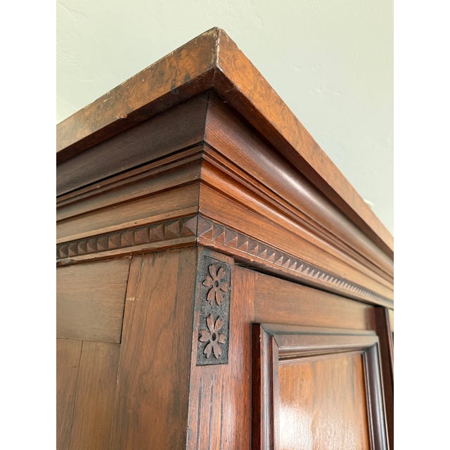 Antique Victorian Walnut Armoire Wardrobe – Remodeled- 12 Draws, 10 Shelves For Sale - Image 9 of 10