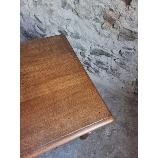 Antique French Oak Desk Table with Drawers, 1920s For Sale - Image 14 of 18
