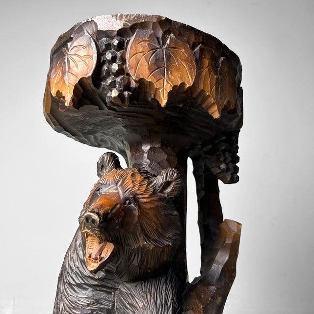 Wood Carved Bear Stand, Ainu Art, Hokkaido, Japan, 1960s For Sale - Image 14 of 18