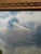 Vintage Signed Coastal Harbor Oil Painting in Ornate Gilt Frame, 1958 For Sale - Image 4 of 6
