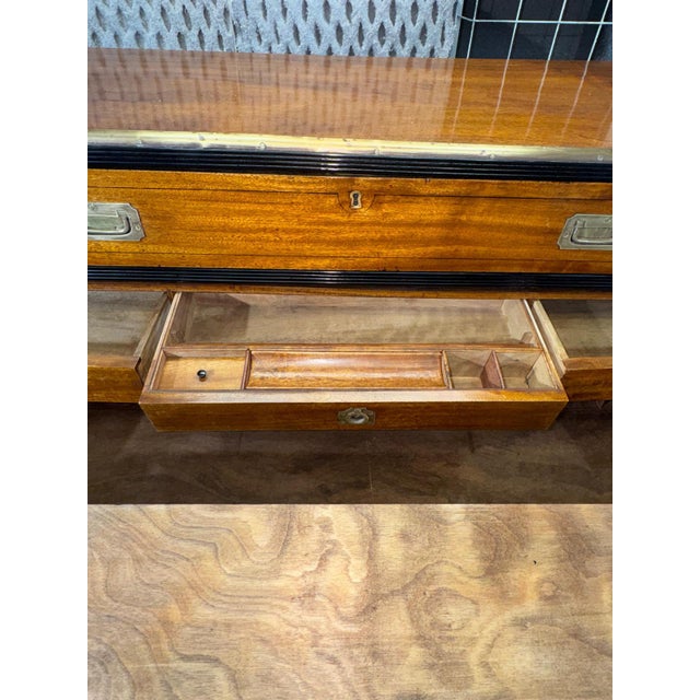 English Victorian Campaign Secretaire Chest, Circa 1860 For Sale - Image 10 of 18