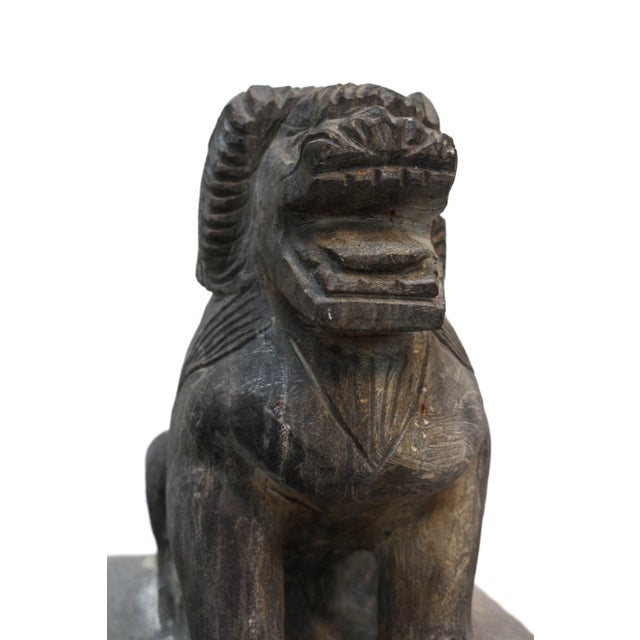 Stone Gray Garden Foo Dogs Stone 1930s Medium - Set of 2 For Sale - Image 8 of 13