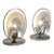 1970s Italian Mazzega Style Chrome and Murano Glass Table Lamps - Pair For Sale