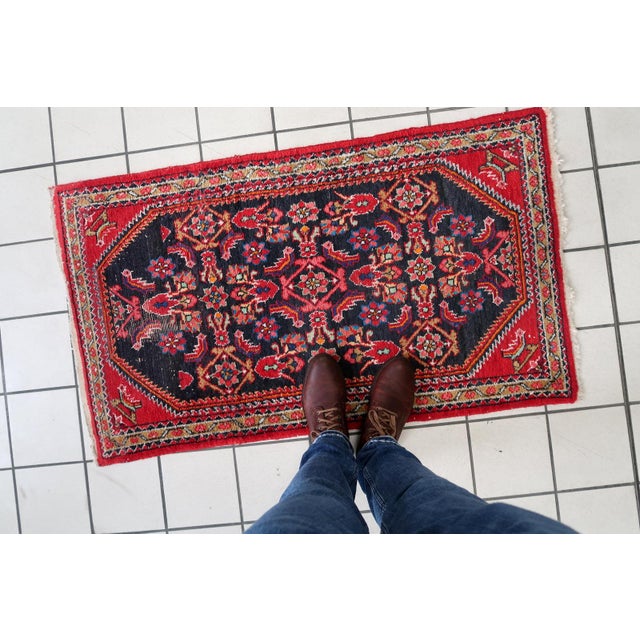 Persian 1960s, Handmade Vintage Persian Hamadan Rug 2.4' X 4.2' For Sale - Image 3 of 11