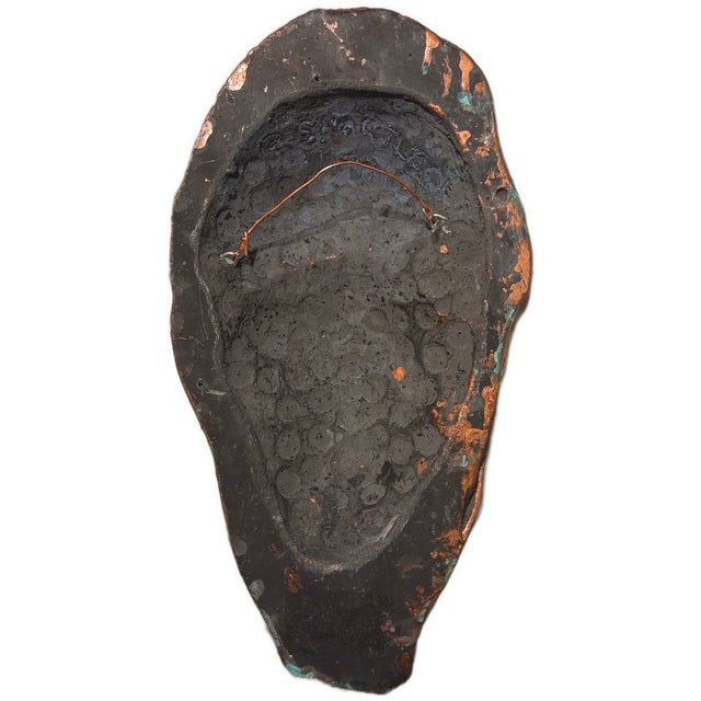Late 20th Century Len Shartle (1944–2012) Verdigris Bronze Wall Mask For Sale - Image 4 of 5