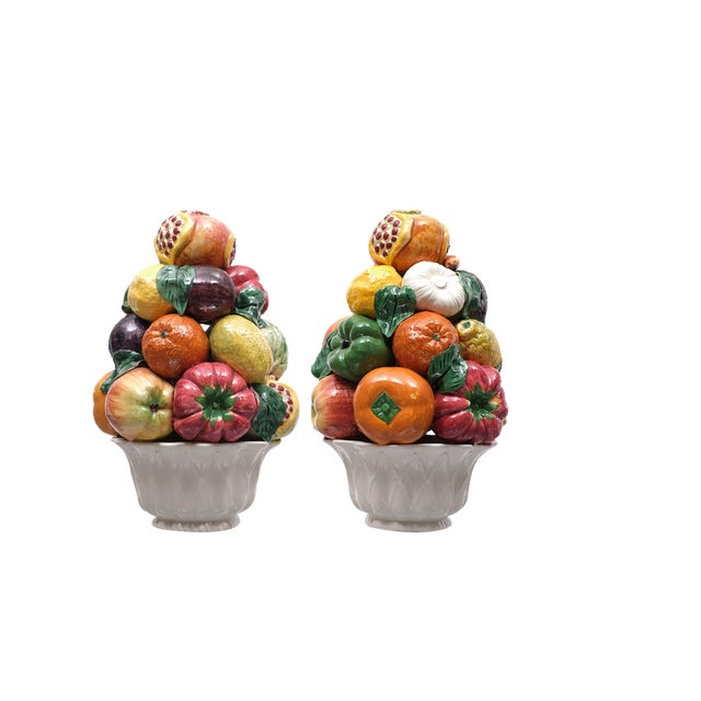 Italian Ceramic Fruit Baskets by Bassano Zortea, Italy, 1958, Set of 2 For Sale
