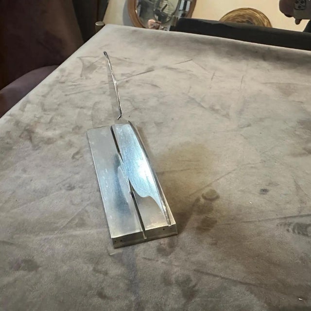 Mid-Century Modern 1990s Minimalist Silver Plated Sculpture La Colombella Bianca by Lino Sabattini For Sale - Image 3 of 12