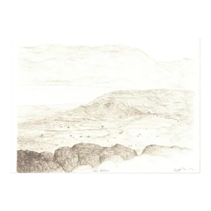 1982 Raffi Kaiser 'Middle Earth I' Contemporary Black & White,Brown Lithograph