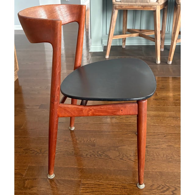Bramin Møbler 1960s Teak and Leather Dining Chairs by Bramin - Set of 3 For Sale - Image 4 of 8