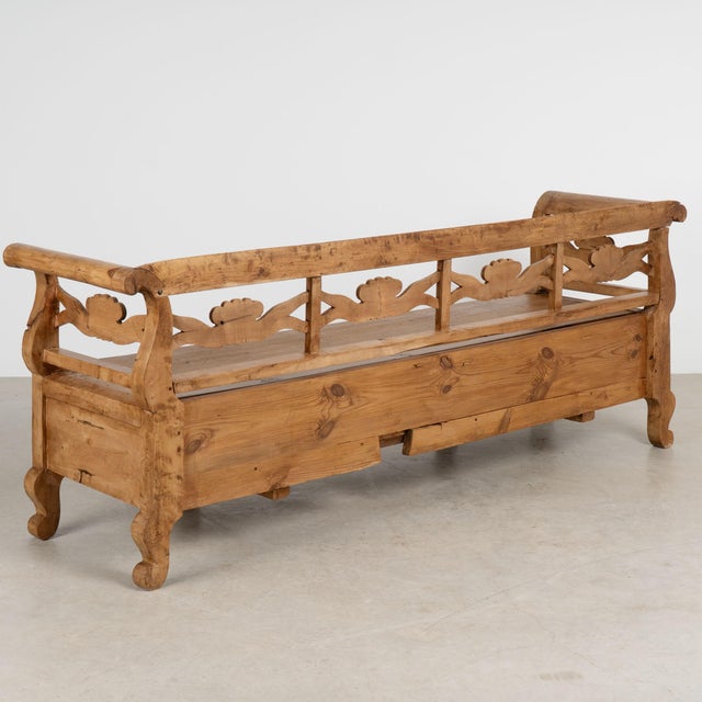 19th Century Swedish Pine Bench With Storage For Sale - Image 18 of 18