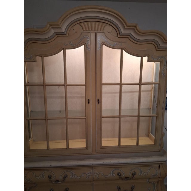 DREXEL vintage French CABINET In good condition has a few spots paint is worn off see photos. 58” wide 75” tall