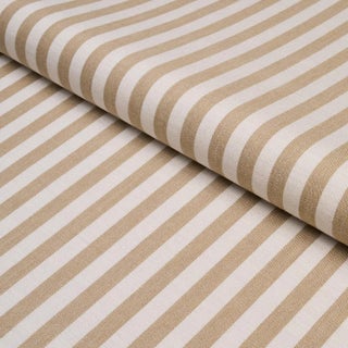 Schumacher Hanson Indoor/Outdoor Stripe Narrow Fabric In Sand For Sale