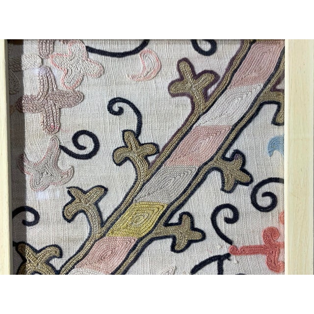 1900 - 1909 Set of Four 19 Century Antique Silk Suzani Wall Hanging For Sale - Image 5 of 12