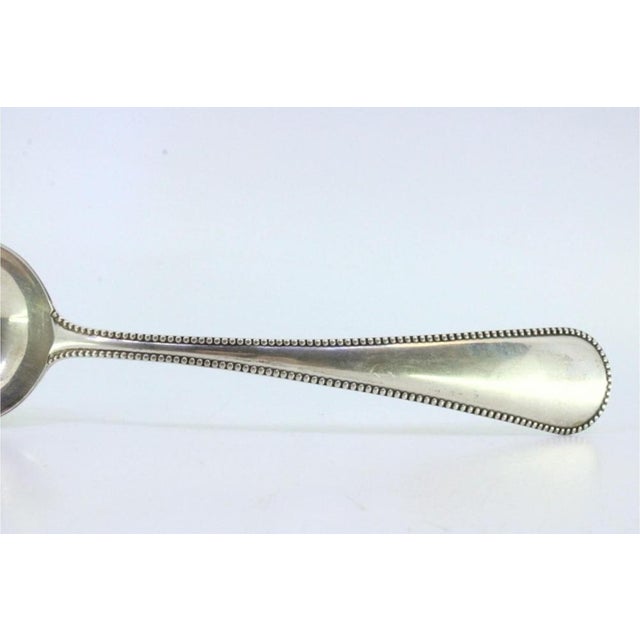 Silver Rice and Serving Spoon with Pearly Handle Stripes For Sale - Image 6 of 7