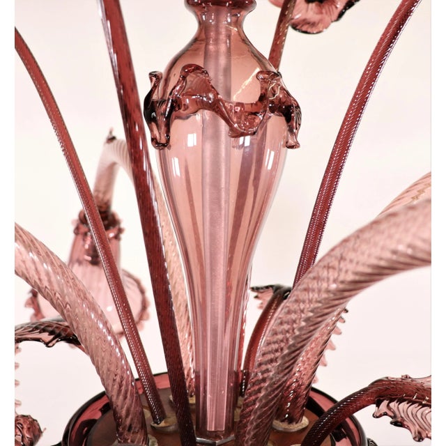1910s Large Purple Murano Chandelier For Sale - Image 5 of 13