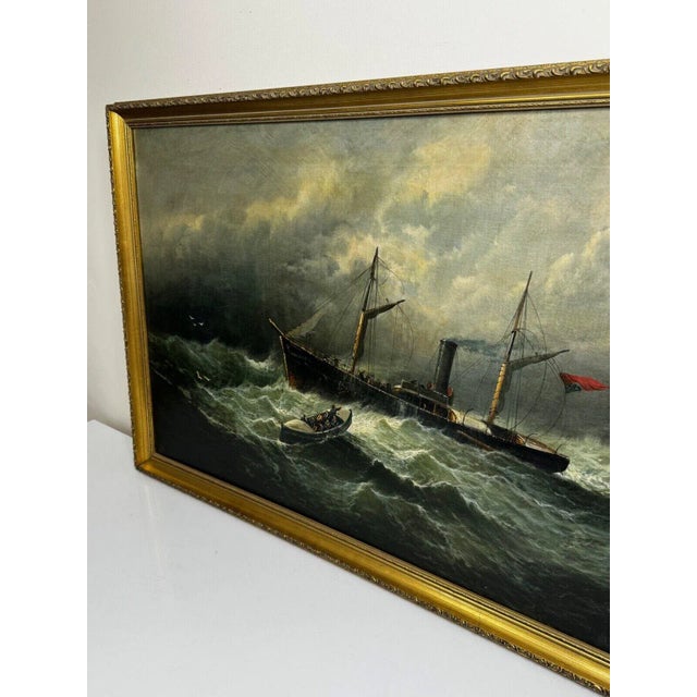 Late 19th Century 19th-Century British Marine Painting of a Dundee Ship & Lifeboat Rescue For Sale - Image 5 of 18