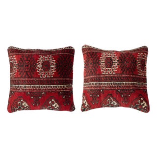 20"x20" SET OF 2 - Turkish Wool Cushion Covers. Handmade Rug Throw Pillowcases For Sale