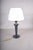 Navy Blue Leather and Brass Table Lamp with Pleated Shade, 1950s For Sale - Image 15 of 18