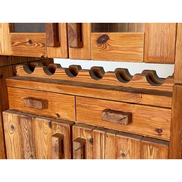 Danish Christian IV Brutalist Pine Cabinet attributed to Hans Frydendal, 1970s For Sale - Image 8 of 16