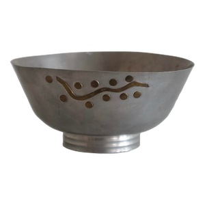1940 Pewter and Brass Bowl by Mabos