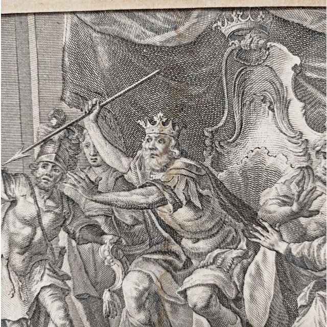 Maarten De Vos and Aegidius Sadeler II, The Story of Saul and David, Burin Engraving on Paper, Framed For Sale - Image 5 of 9