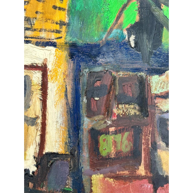 Abstract 1960’s Vintage Original Abstract Expressionist French Oil Painting Signed Aiello For Sale - Image 3 of 7