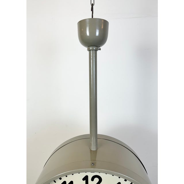 Large Industrial Double Sided Railway Clock from Pragotron, 1960s For Sale - Image 6 of 18