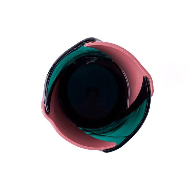 Twirl Vase in Clear Aqua by Enzo Mari for Corsi Design Factory For Sale - Image 4 of 8