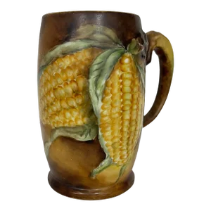 Antique Ca.1900 Jean Pouyat Limoges Dragon Handled Art Nouveau Corn Mug Tankard
