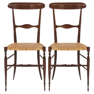 Set of Mid-Century Chiavari Dining Chairs by Colombo Sanguineti, 1950s For Sale