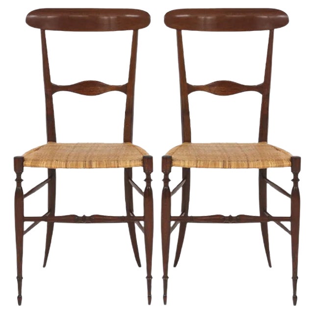 Set of Mid-Century Chiavari Dining Chairs by Colombo Sanguineti, 1950s For Sale