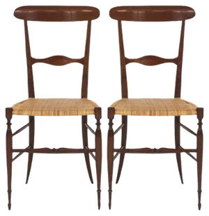 Set of Mid-Century Chiavari Dining Chairs by Colombo Sanguineti, 1950s
