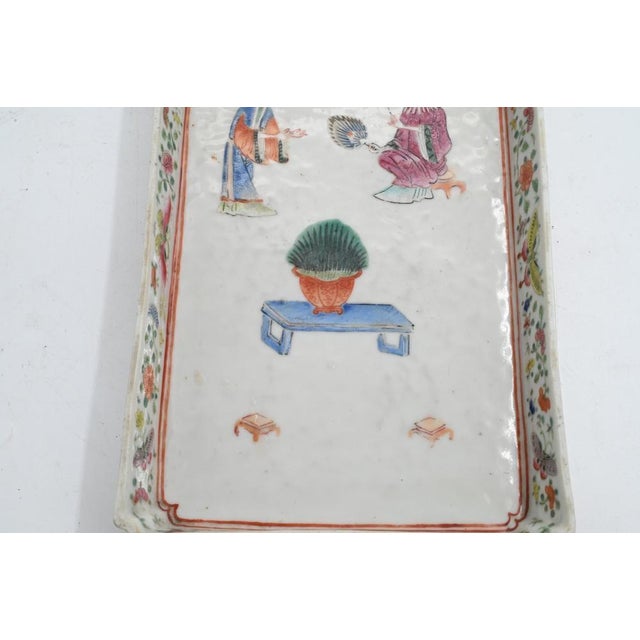 Antique 19th Century Chinese Export Famille Rose Porcelain Footed Tray For Sale - Image 13 of 18
