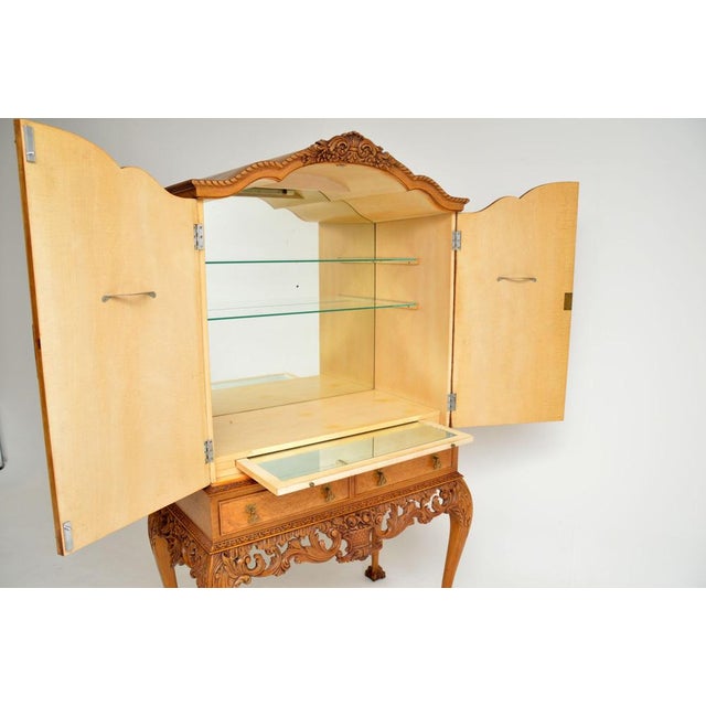 Vintage Cocktail Cabinet in Burr Walnut, 1930s For Sale - Image 3 of 11